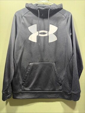 Under Armour Hoodie Men Small Black Like New Pullover Logo Athletic Sweatshirt